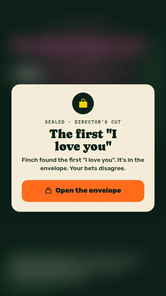 The sealed First Love slide in the trailer.